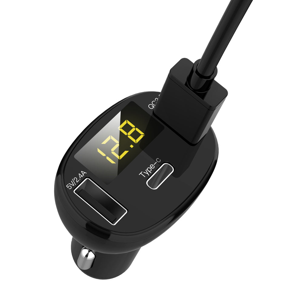C02 Digital Display Type-C and Dual USB Ports Car Charger C02 Digital Display Type-C and Dual USB Ports Car Charger